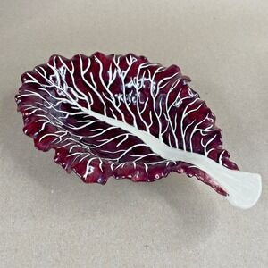 Laura Kelly For Blue Sky‎ Radicchio Lettuce LeaF Bowl Purple & White Cabbage VTG